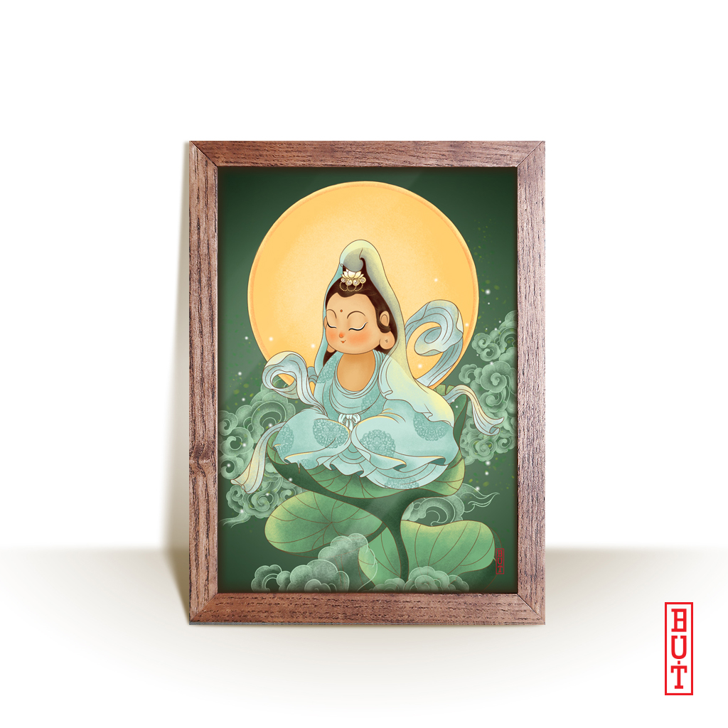 Quan Thế Âm Bồ Tát Toạ Lá Sen