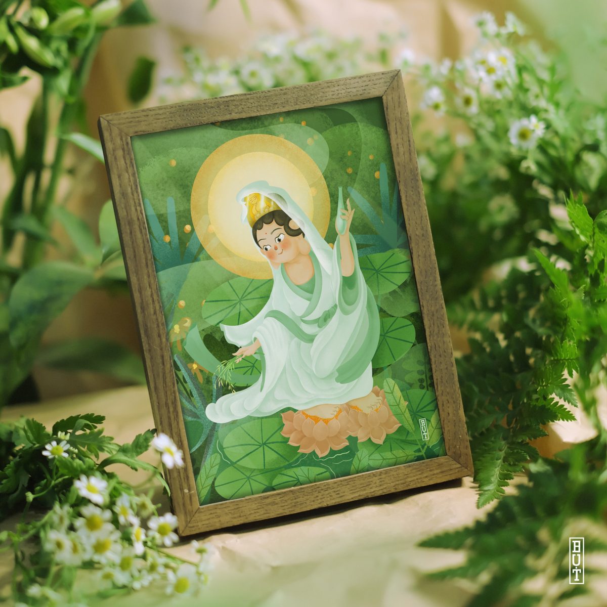 Quan Thế Âm Bồ Tát Cầm Tịnh Bình Dương Liễu