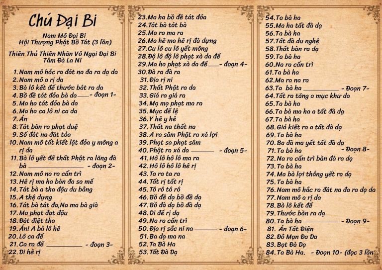 Chú Đại Bi Tiếng Việt