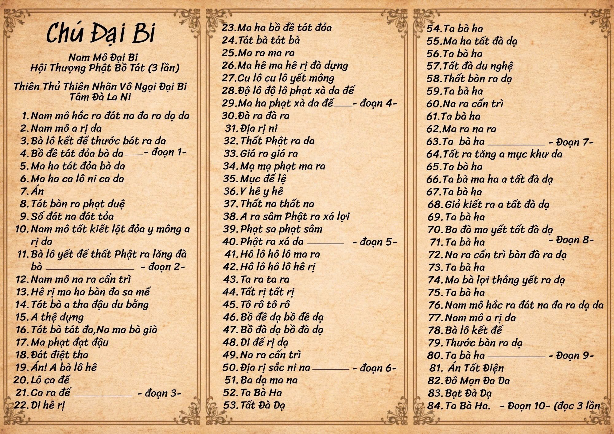 Chú Đại Bi Tiếng Việt