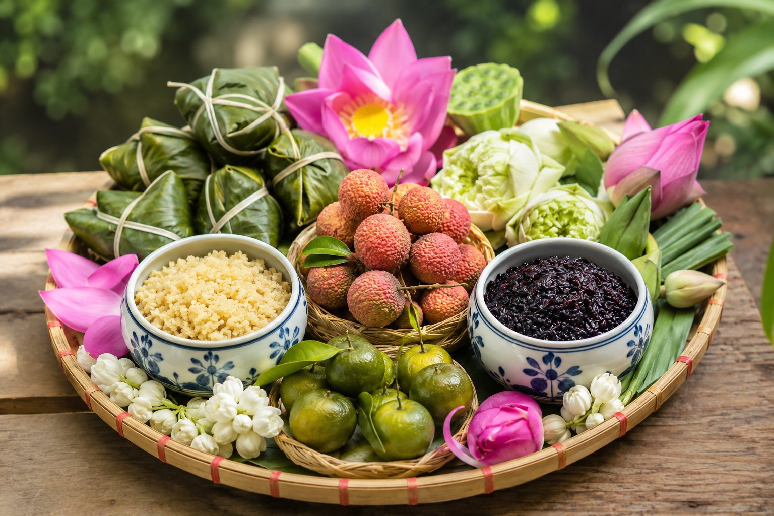 Mâm chúng tết đoan ngọ mùng 5 tháng 5 âm lịch